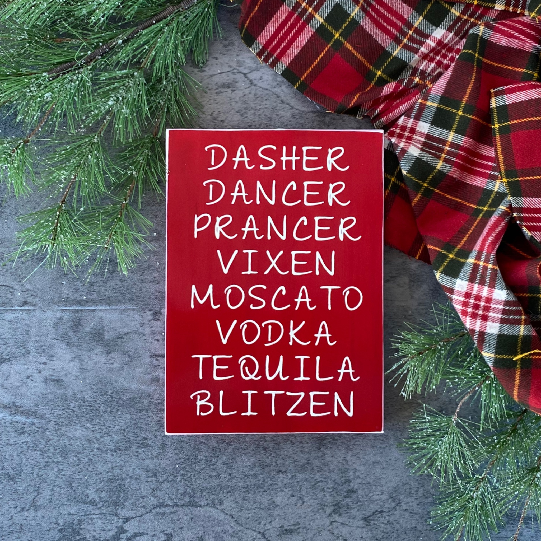 Reindeer Names Christmas Sign